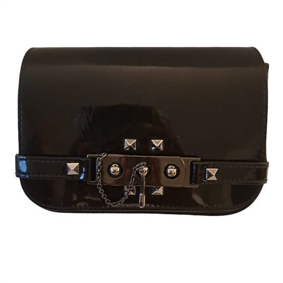 The Kooples Patent Leather Bar and Chain Lock Small Bag - Picture 2 of 10